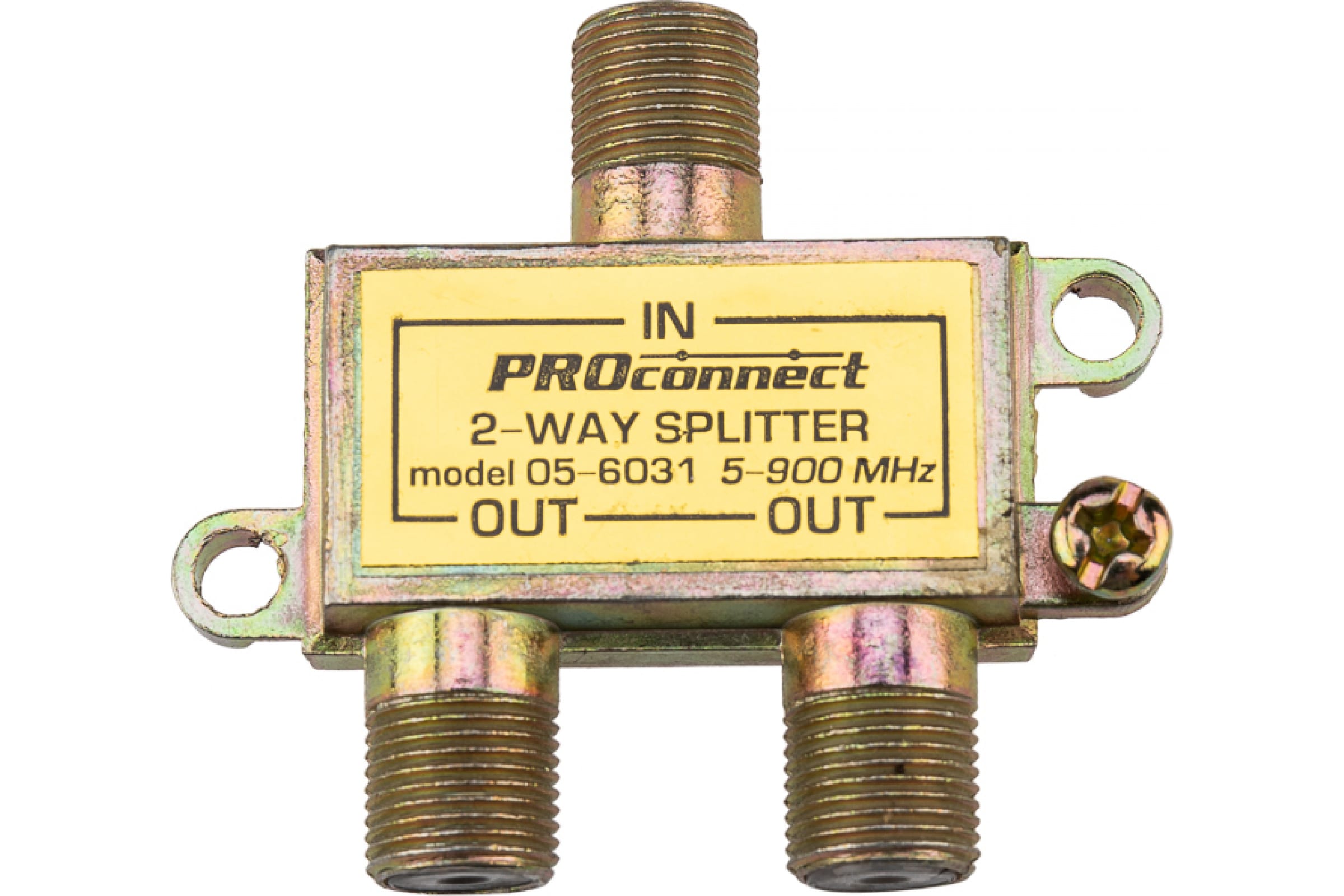 фото Делитель тв proconnect на 2 выхода f разъём 5-900 мгц 05-6031