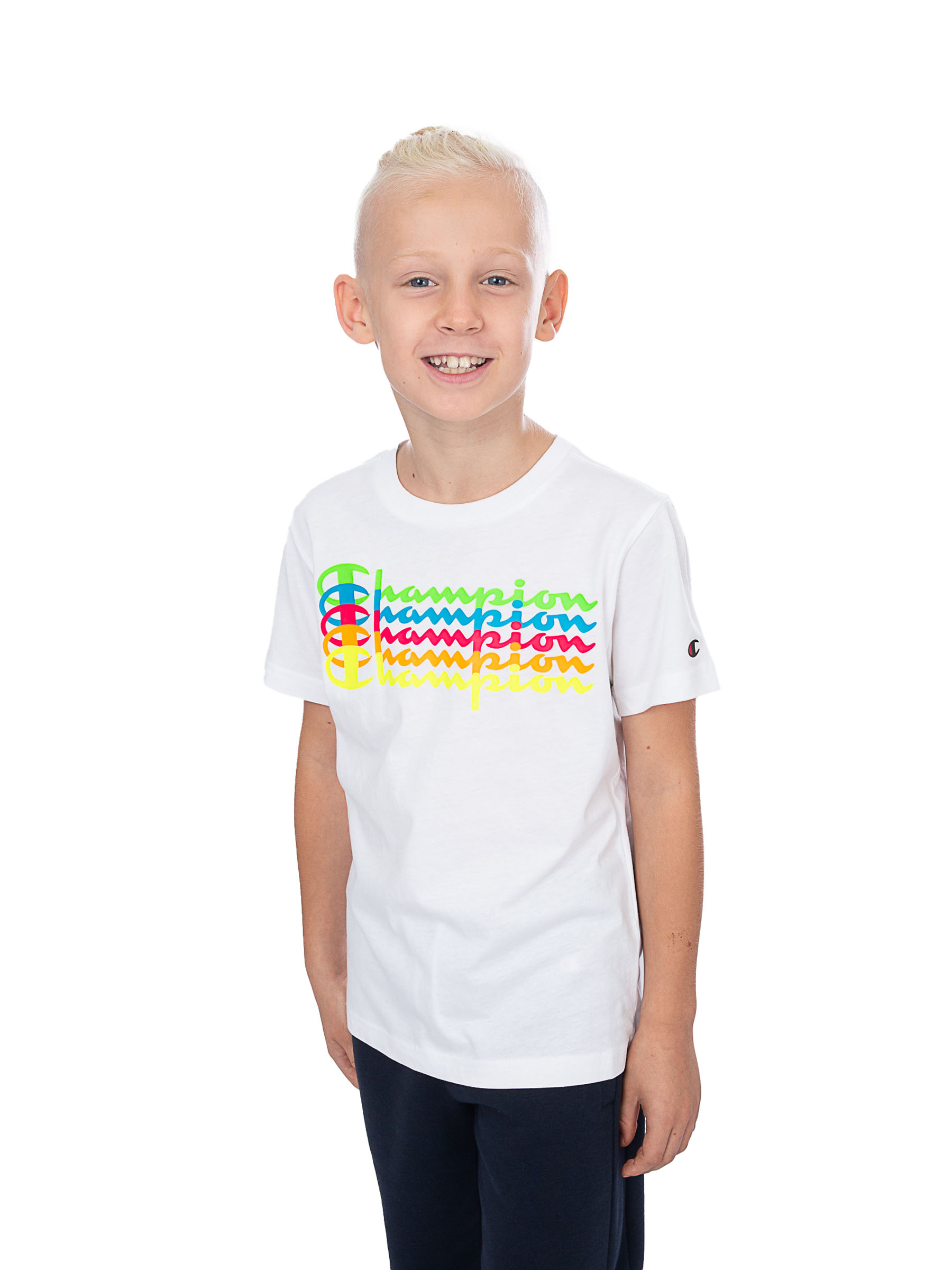 

Футболка детская Champion Crewneck T-Shirt, белый, 152, Crewneck T-Shirt