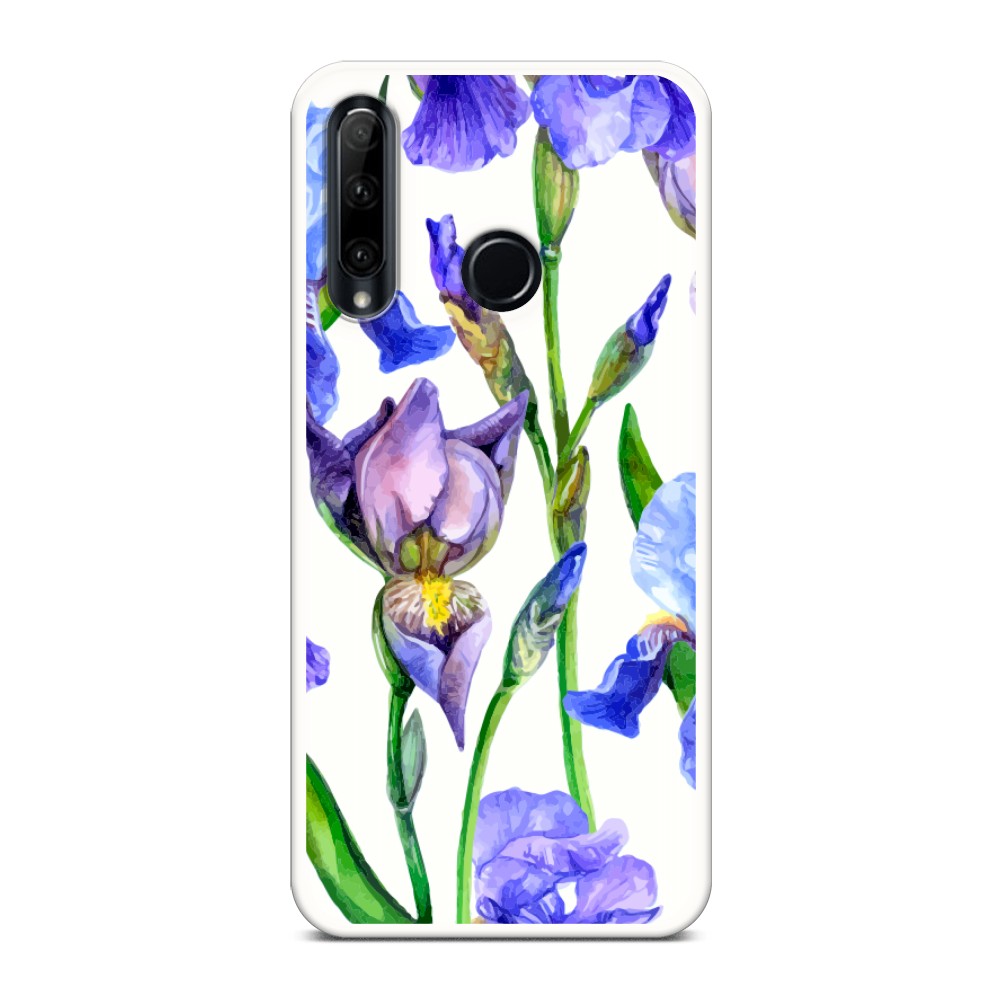 фото Чехол awog 68857-1 для honor 10i, 20e, p smart+ 2019, 20 lite "синие ирисы"