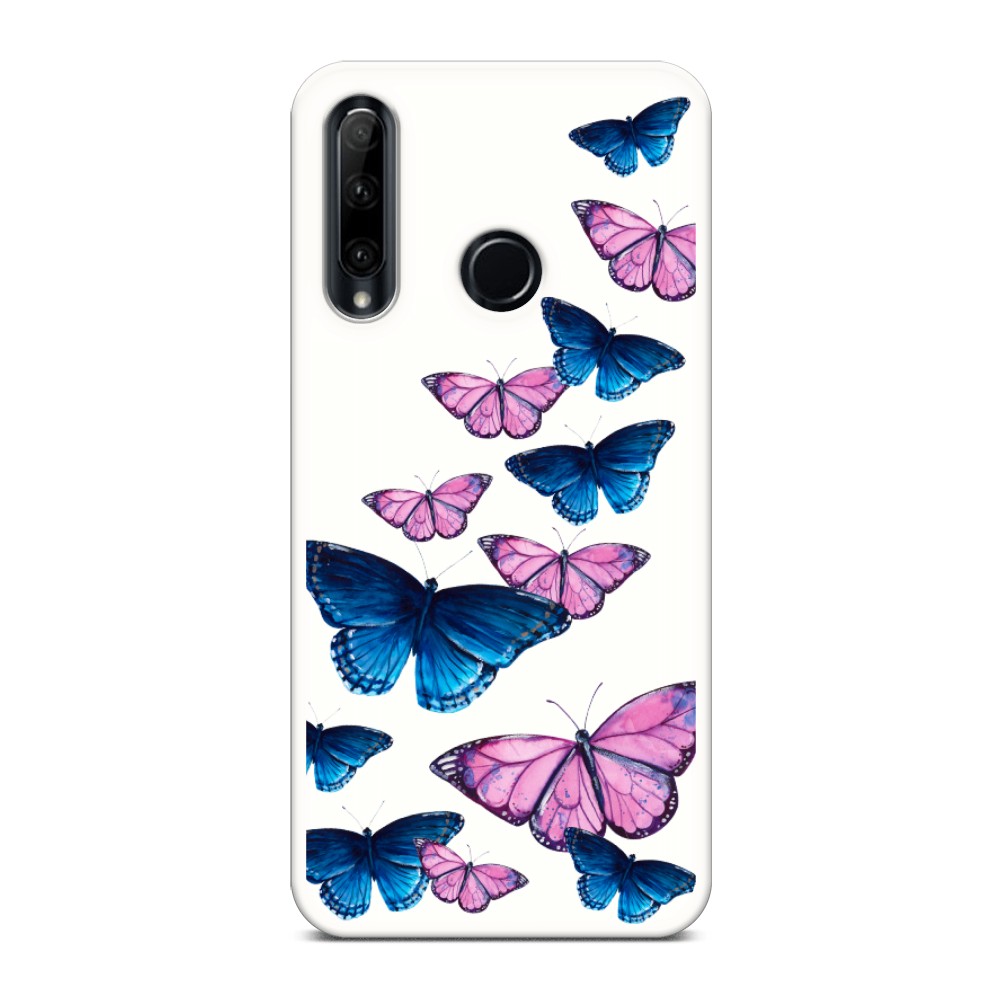 

Чехол Awog на Honor 10i/ 20e/ P smart+ 2019/ 20 Lite "Полет бабочек", Синий;черный;розовый, 68857-1