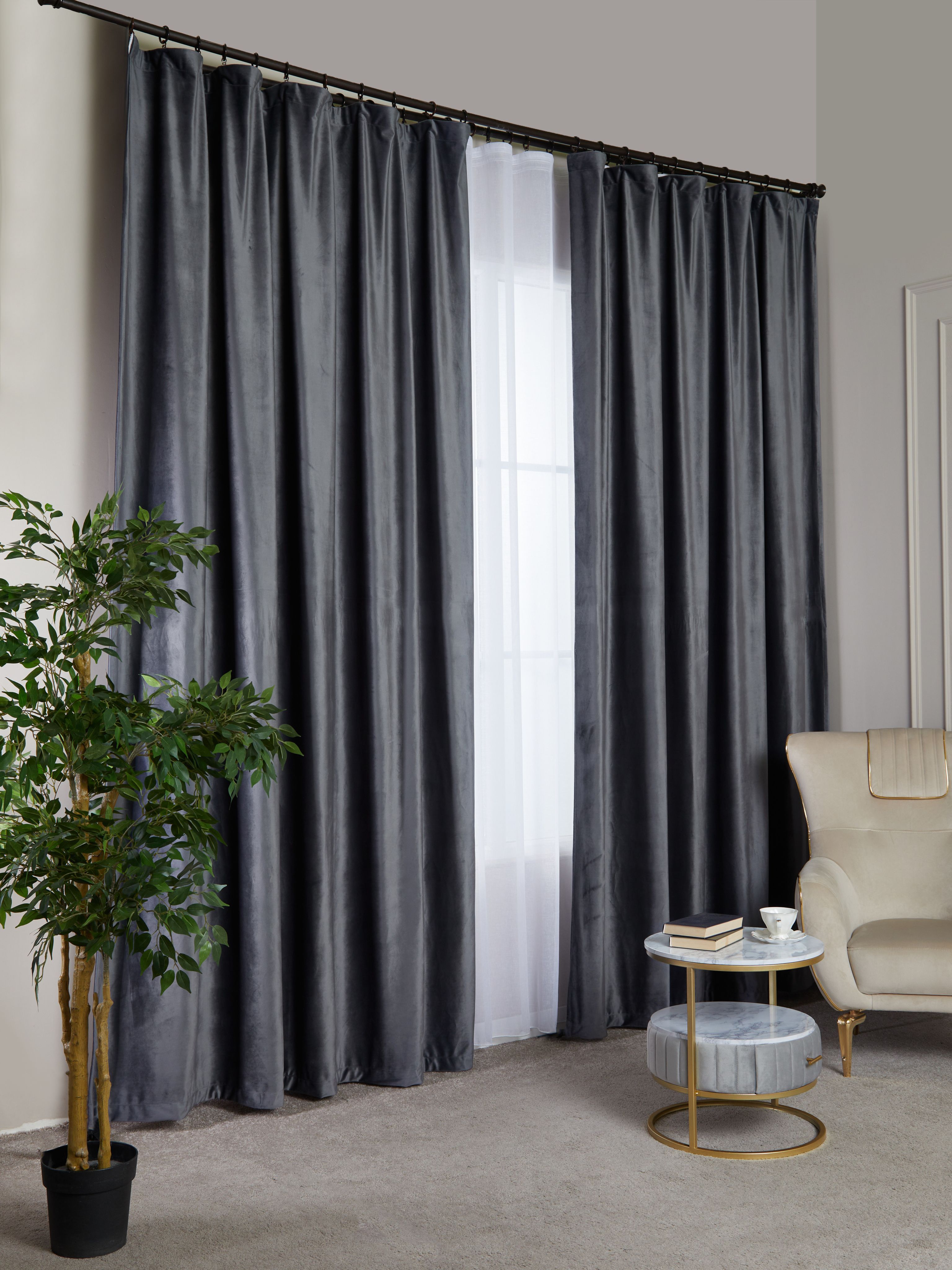 

Комплект штор A&H Бархат 150x220 см на шторной ленте, 2 шт, 2velvet-2