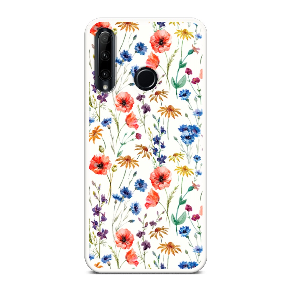 

Чехол Awog 68857-1 для Honor 10i, 20e, P smart+ 2019, 20 Lite "Маки и васильки фон", 68857-1