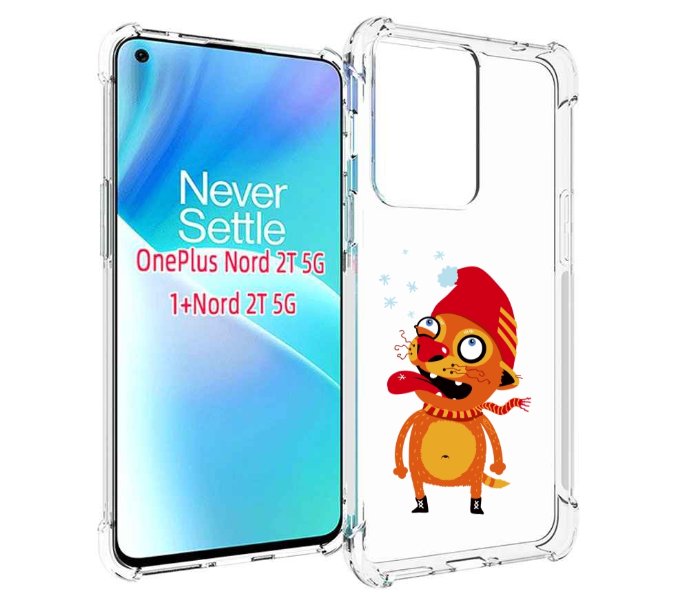 

Чехол MyPads Зимний кот для OnePlus Nord 2T, Прозрачный, Tocco