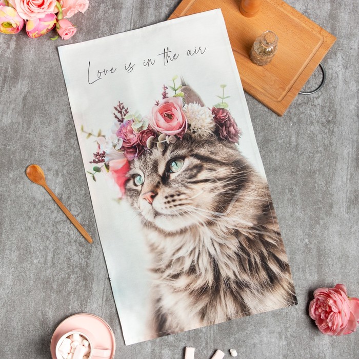 

Полотенце "Этель" Flower cat 40х73 см, 100% хл, саржа 190 г/м2