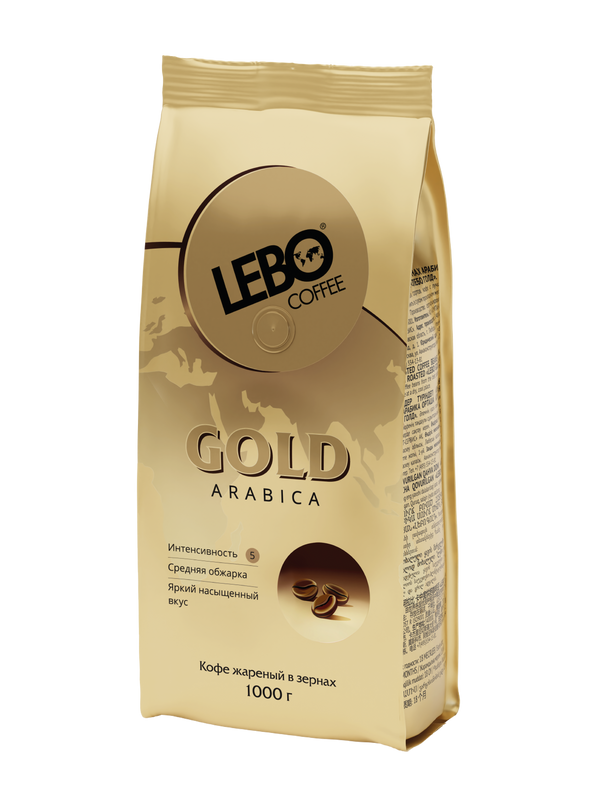 Кофе в зернах Lebo  Gold, арабика, средняя обжарка, 1 кг