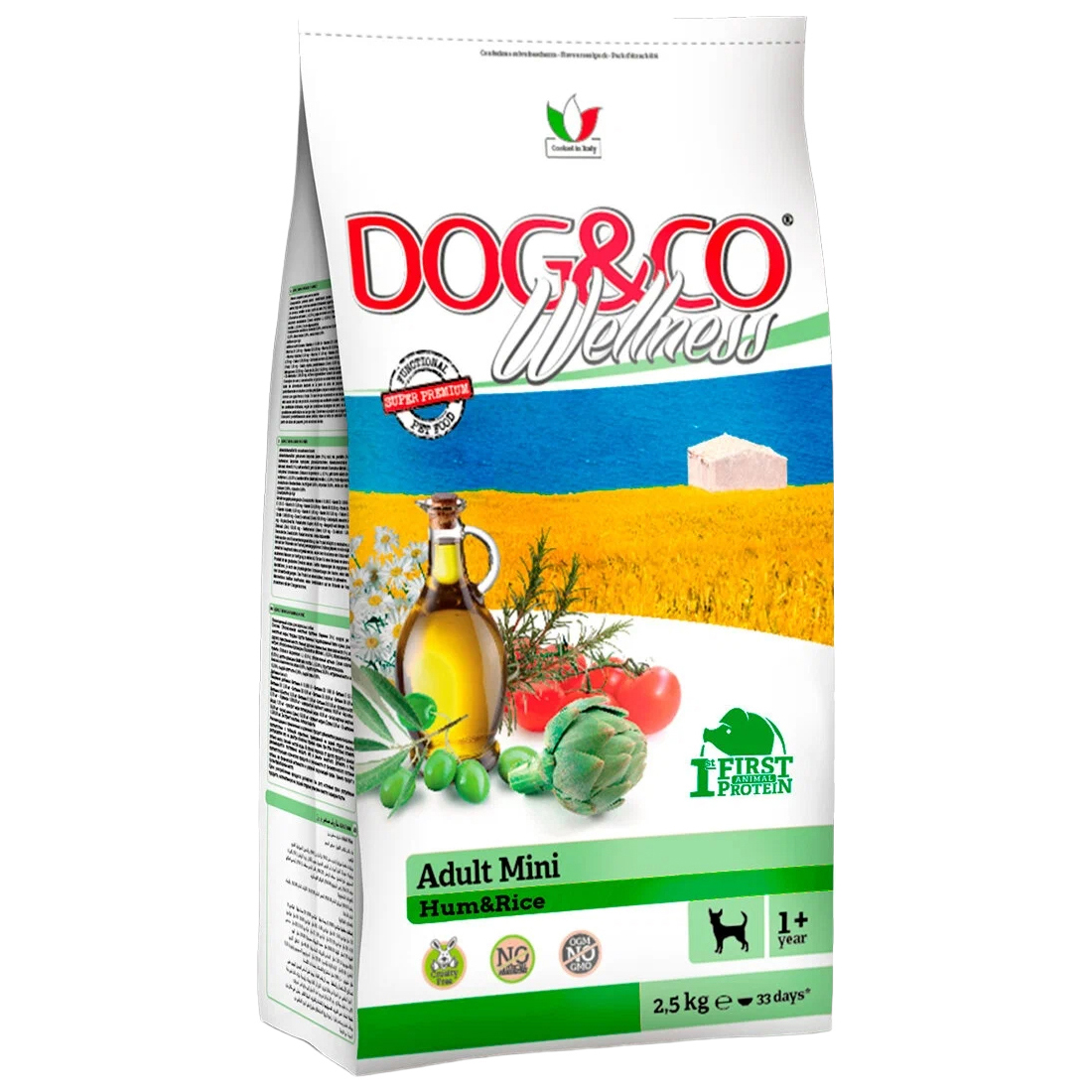 Сухой корм для собак Wellness Dog&Co Adult Mini ветчина и рис, для малых пород, 2,5 кг