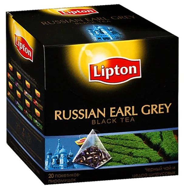 фото Чай черный lipton russian earl grey в пирамидках 1,8 г х 20 шт