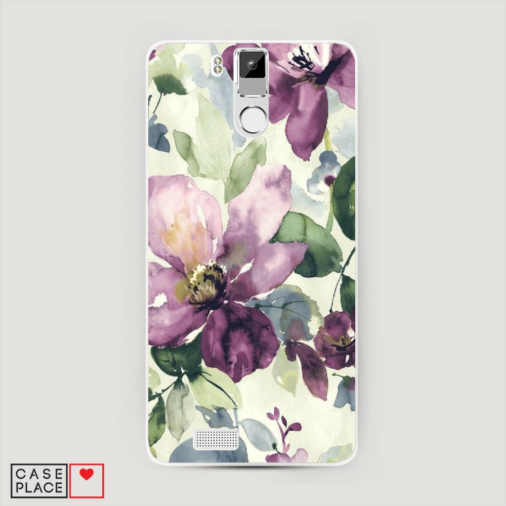 

Чехол Awog на Oukitel K6000 Pro / Оукитель K6000 Pro "Сиреневые цветы-акварель", Фиолетовый, 230150-10