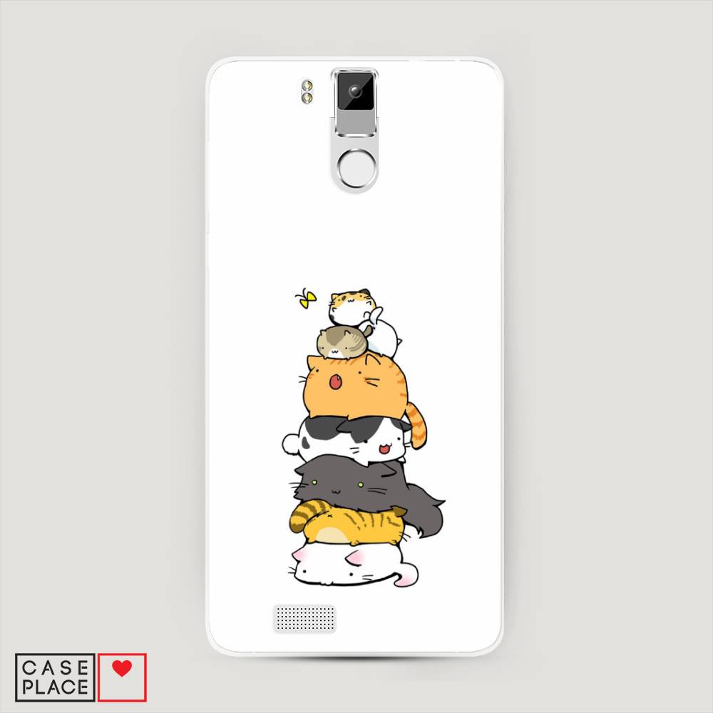

Чехол Awog на Oukitel K6000 Pro / Оукитель K6000 Pro "Бутерброд из котиков", Коричневый;белый;серый, 230150-10