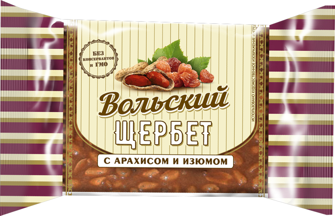 

Щербет Вольская конфета Вольский с арахисом и изюмом 200 г