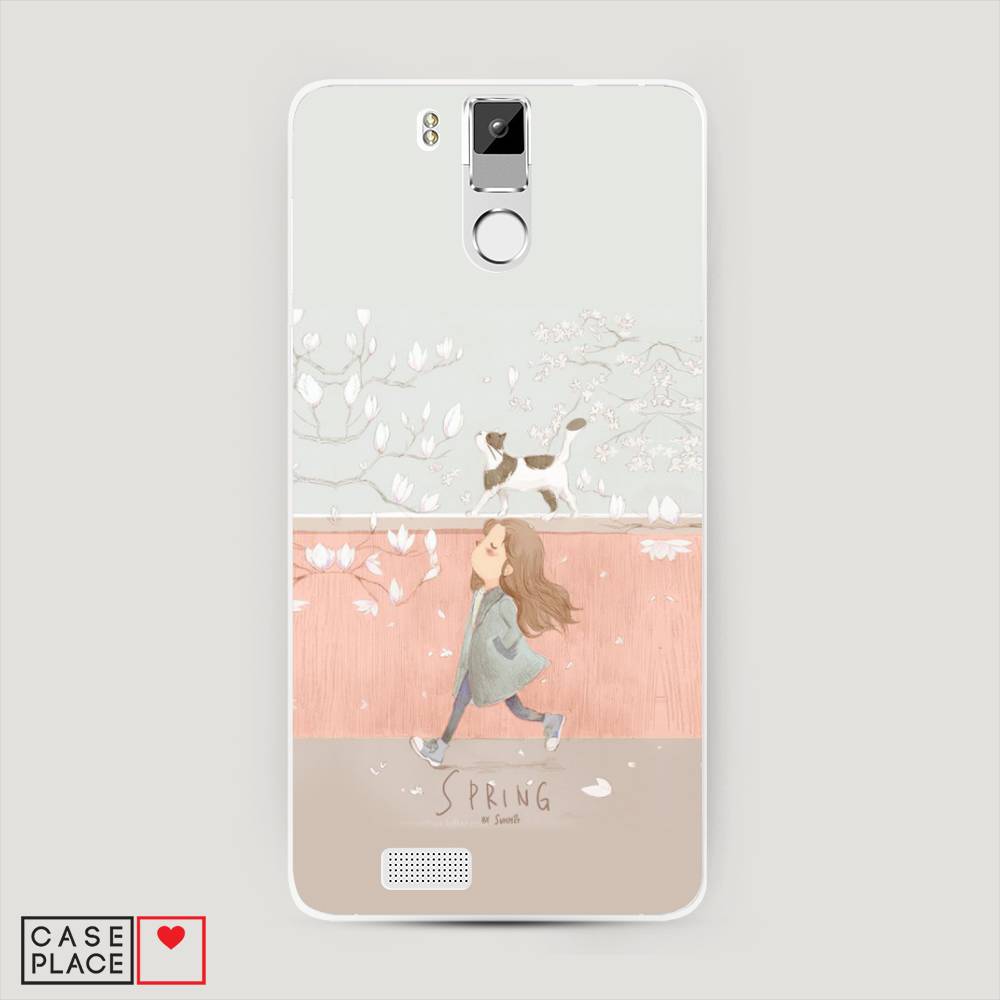 

Чехол Awog на Oukitel K6000 Pro / Оукитель K6000 Pro "Девочка-весна", Серый, 230150-7