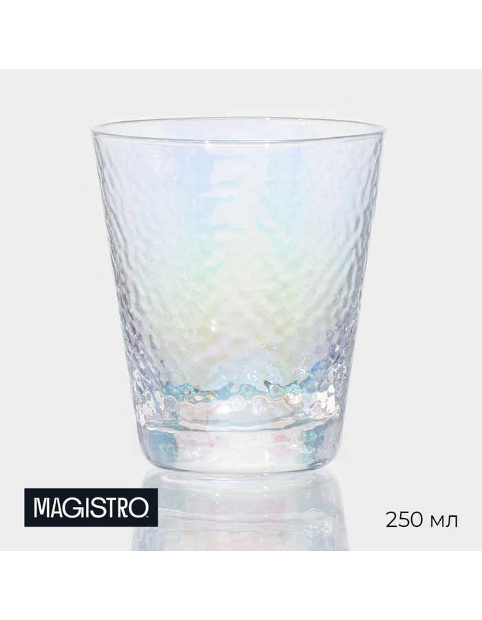 

Стакан Magistro Жемчуг стеклянный, 250 мл, Прозрачный