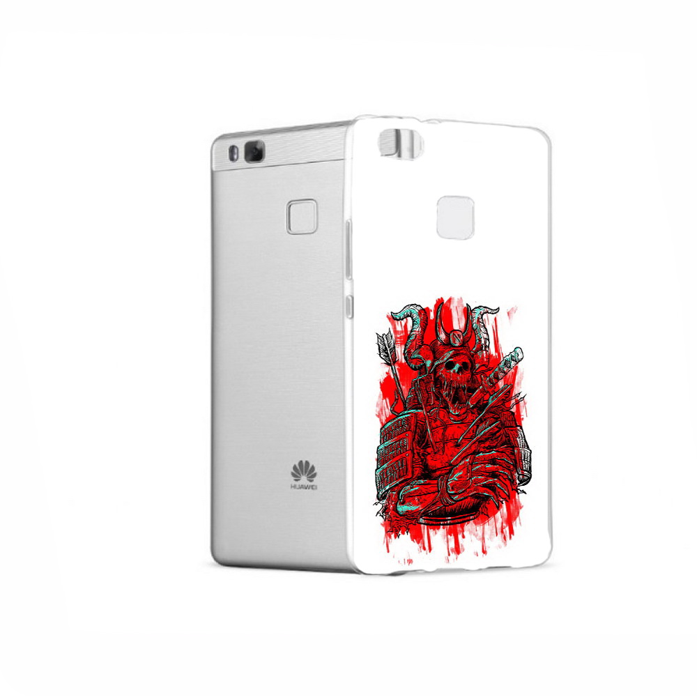 Чехол MyPads Tocco для Huawei P9 красный скелет воин