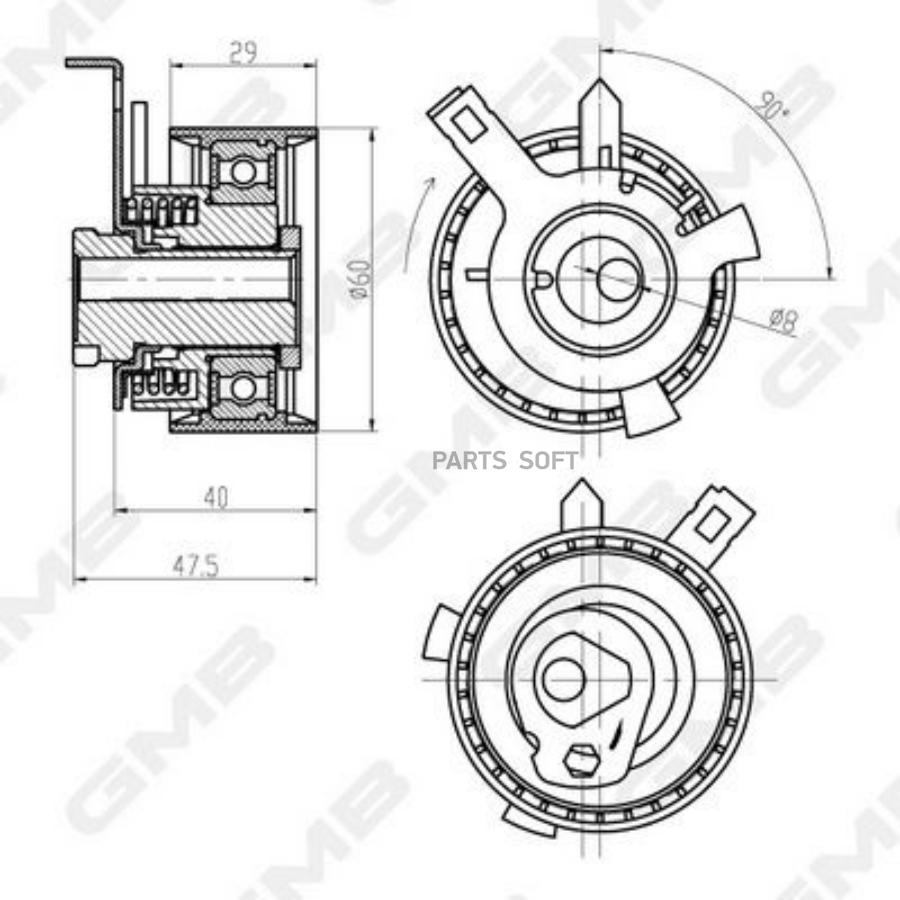 

Ролик Натяжителя Ремня Ford GMB арт. gtb0290