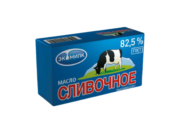 

Сливочное масло несоленое Экомилк 82,5% БЗМЖ 450 г