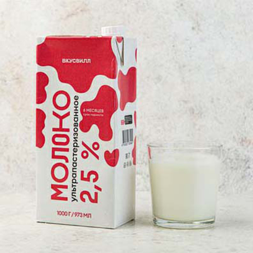 

Молоко 2,5% ультрапастеризованное 973 мл ВкусВилл