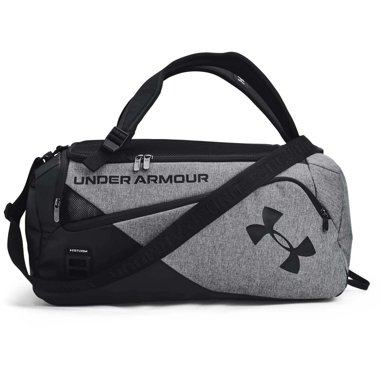 

Сумка унисекс Under Armour Contain Duo SM Duffle серая/черная, Contain Duo SM Duffle