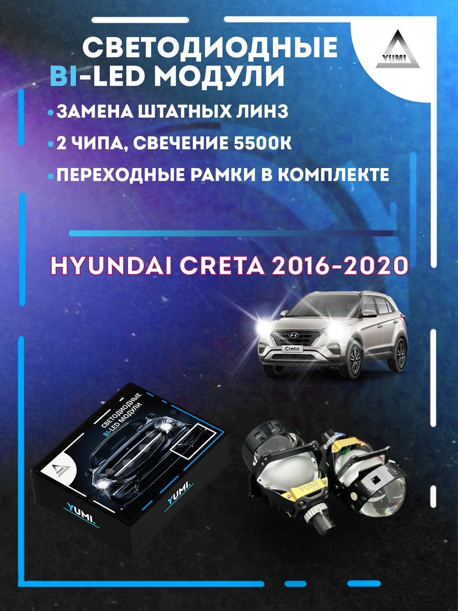 Светодиодные Bi-LED модули YUMI для Hyundai Creta 2016-2020