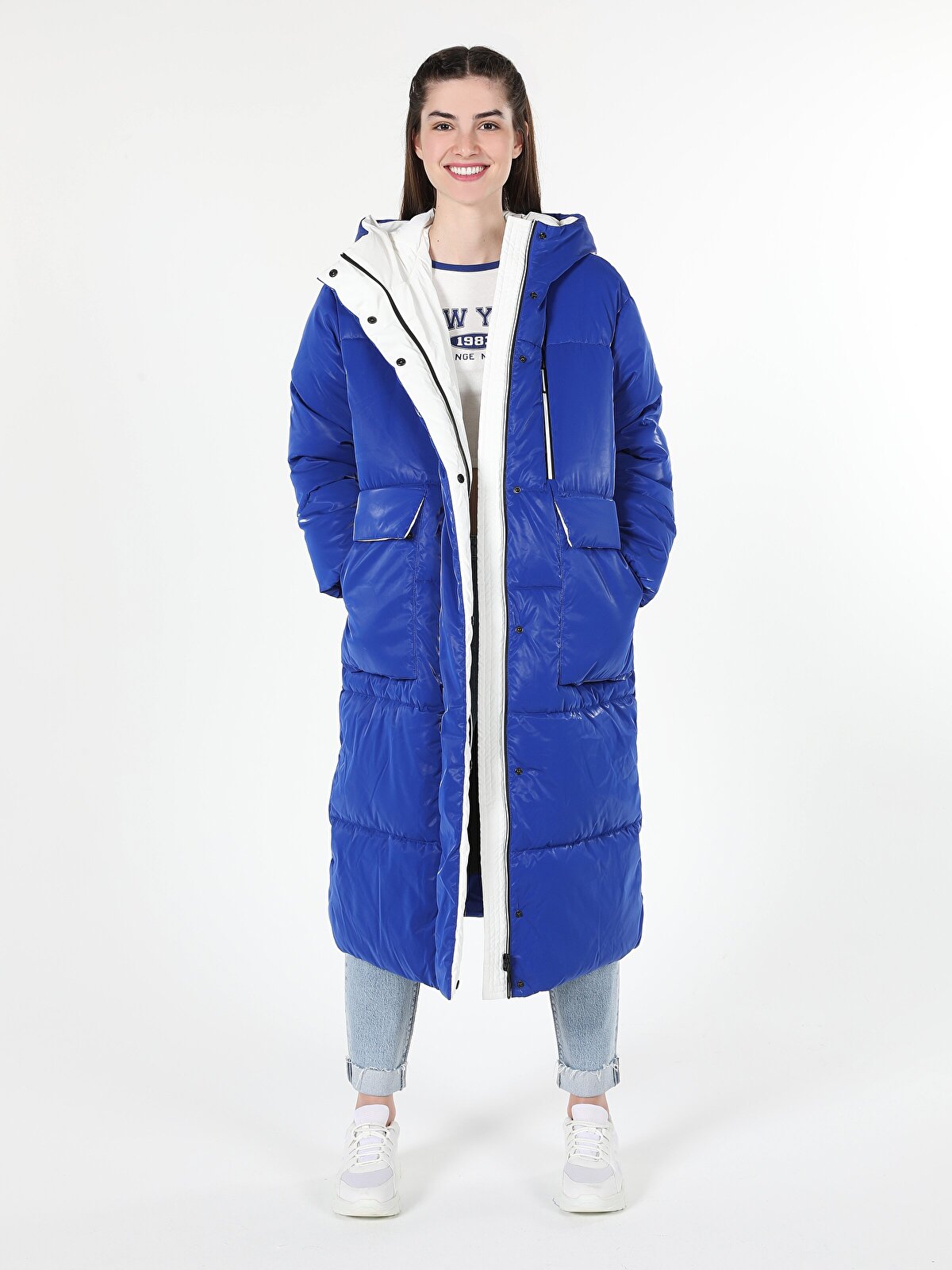 Пальто женское Colin's CL1060949_Q1.V1_BLS голубое L