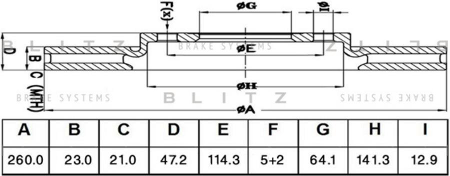 

BLITZ BS0516 Диск тормозной 1шт