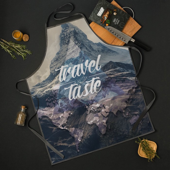 

Доляна Фартук "Travel the taste" 65*80см,100% п/э,оксфорд 210г/м2