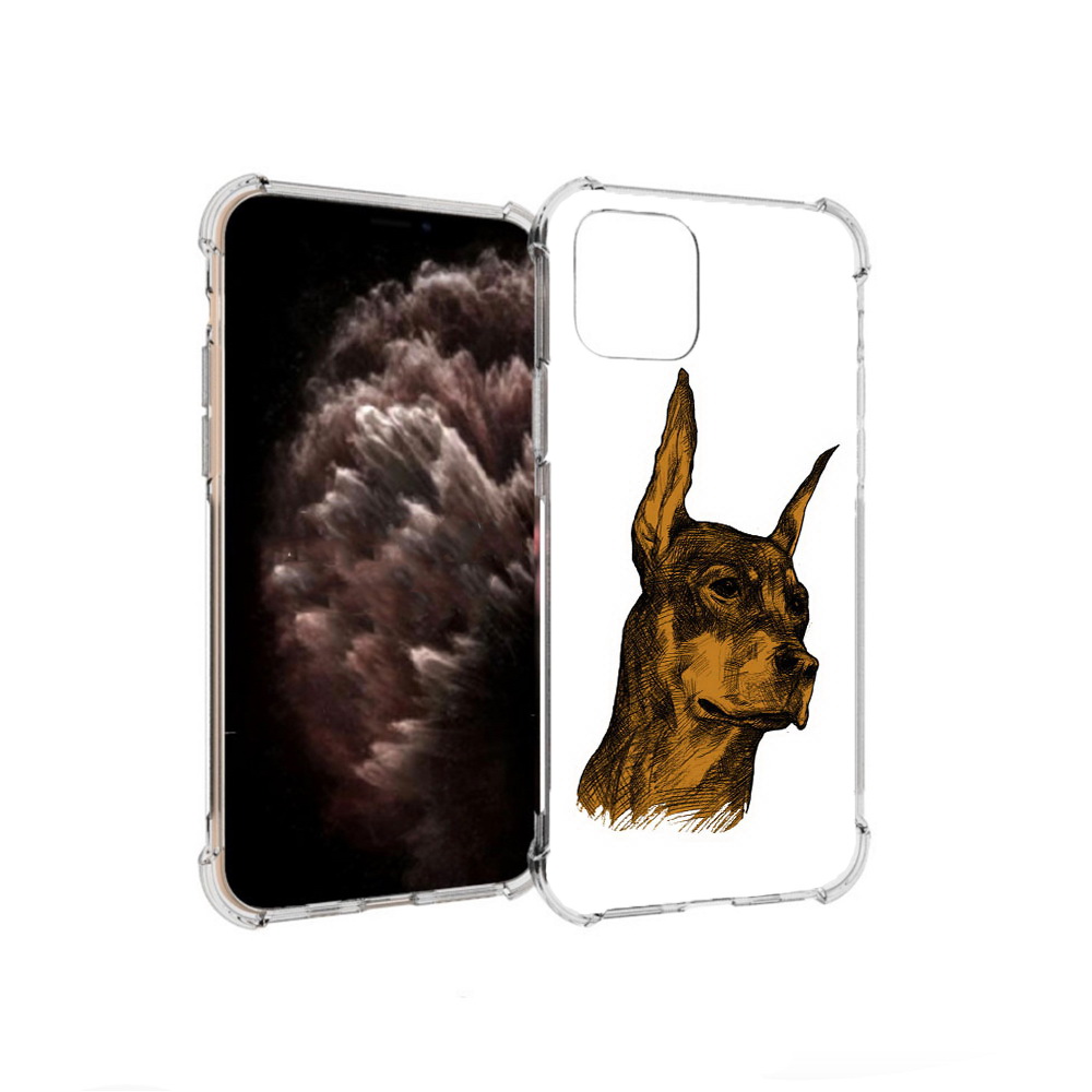 

Чехол MyPads Tocco для Apple iPhone 11 Pro скетч доберман, Прозрачный, Tocco