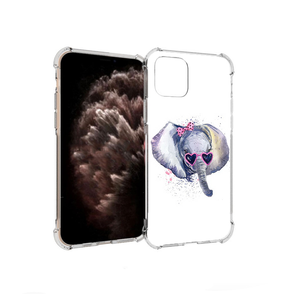 

Чехол MyPads Tocco для Apple iPhone 11 Pro слоник в очках, Прозрачный, Tocco