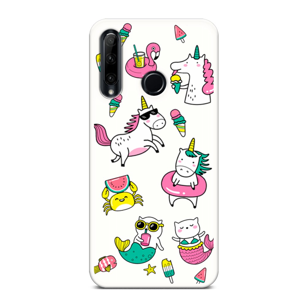 

Чехол Awog на Huawei P20 Pro "На отдыхе", Белый;голубой;розовый, 69257-1