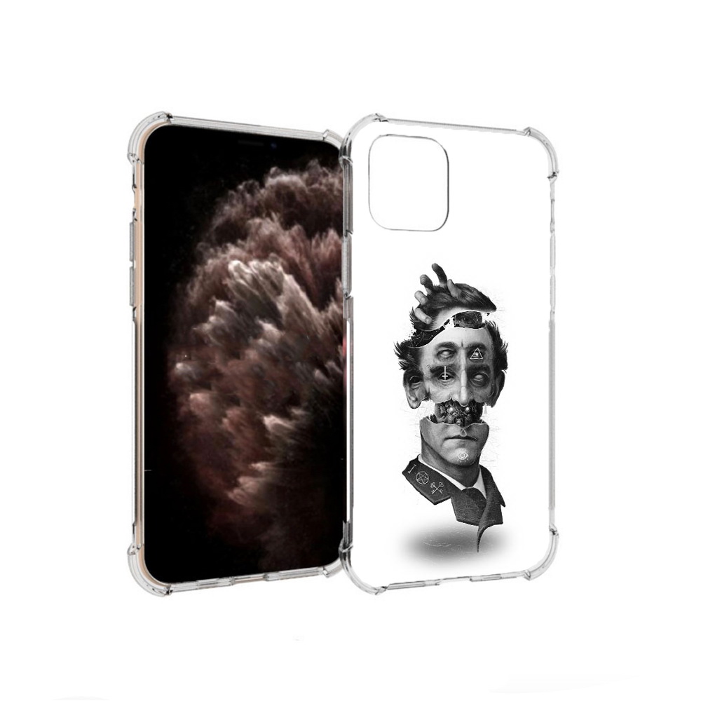 

Чехол MyPads Tocco для Apple iPhone 11 Pro страшное лицо абстракция, Прозрачный, Tocco
