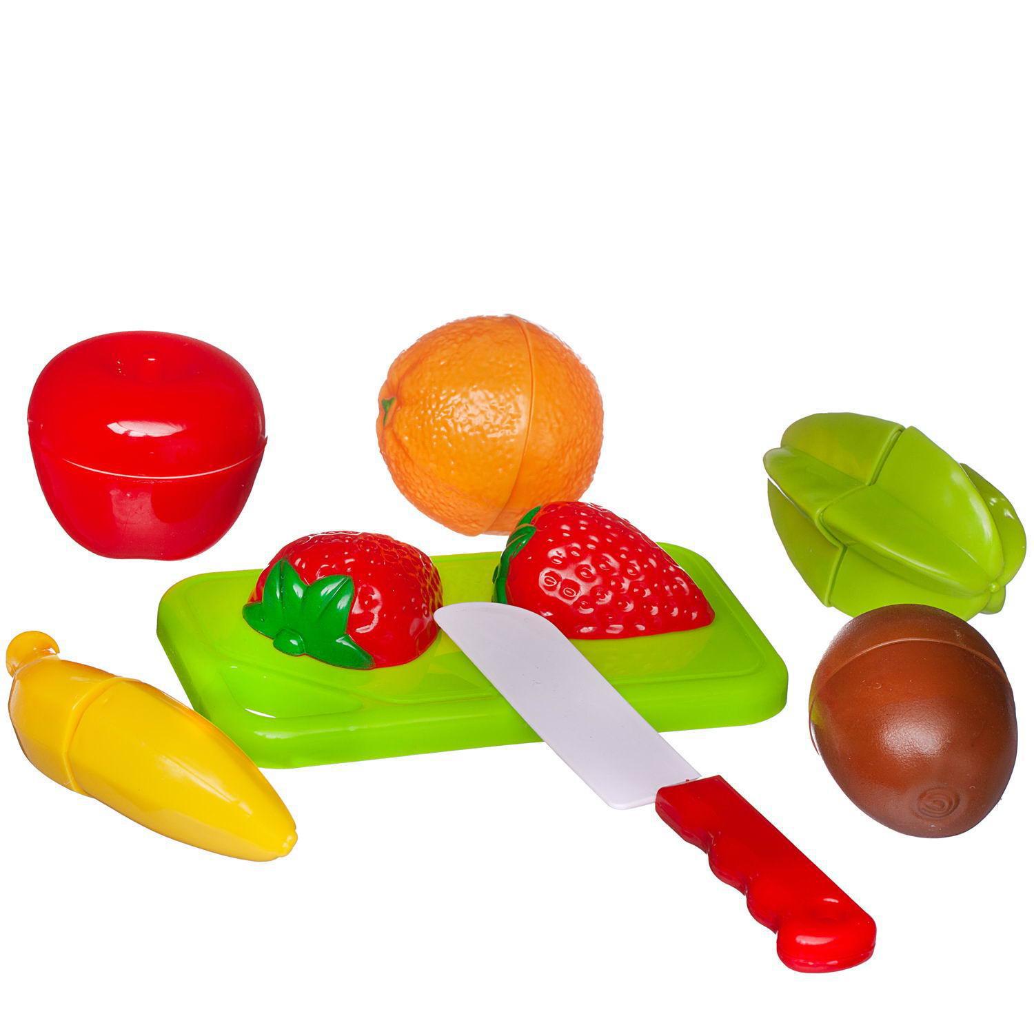 Набор Abtoys Помогаю Маме продукты для резки на липучках Фрукты, 14 предметов игровой набор junfa toys помогаю маме торт и фрукты для резки 26 предметов