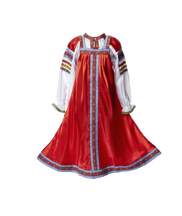 

Сарафан детский из атласа (Цв: Красный-Синий Размер: 122 см), N-SAD