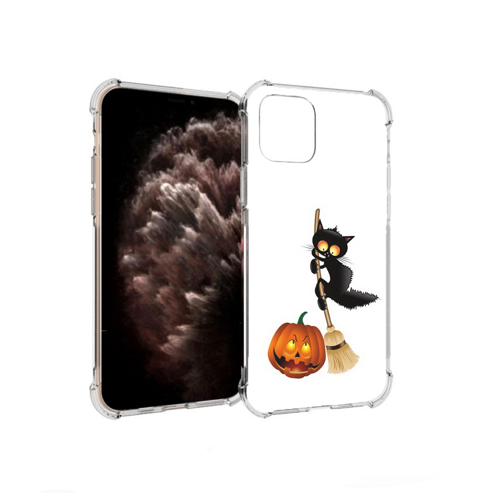 

Чехол MyPads Tocco для Apple iPhone 11 Pro хэлуинский котик, Прозрачный, Tocco