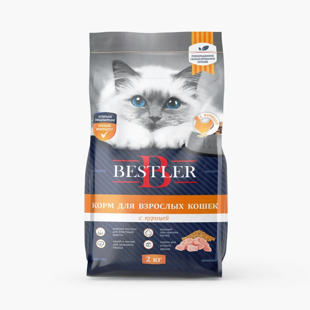 

Сухой корм для кошек Bestler с курицей, 2кг