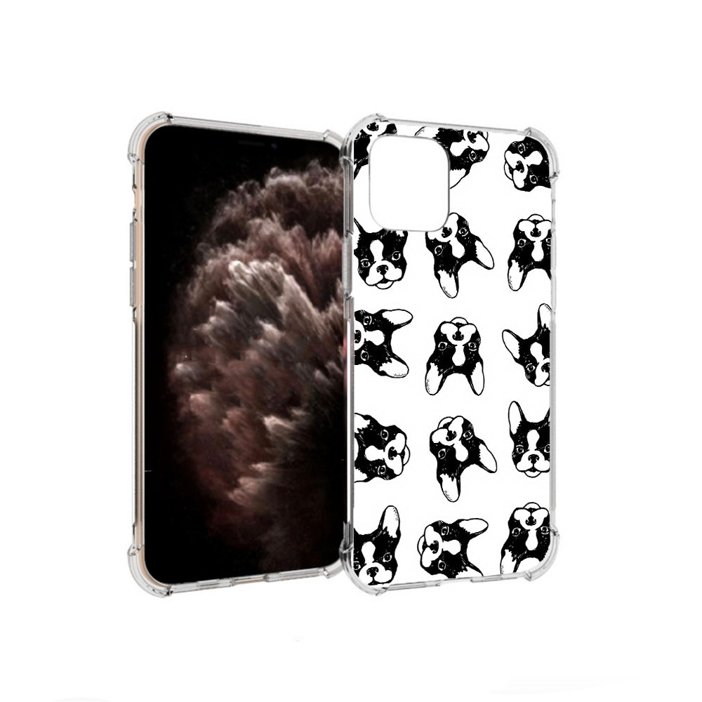 

Чехол MyPads Tocco для Apple iPhone 11 Pro черно белые собачки, Прозрачный, Tocco