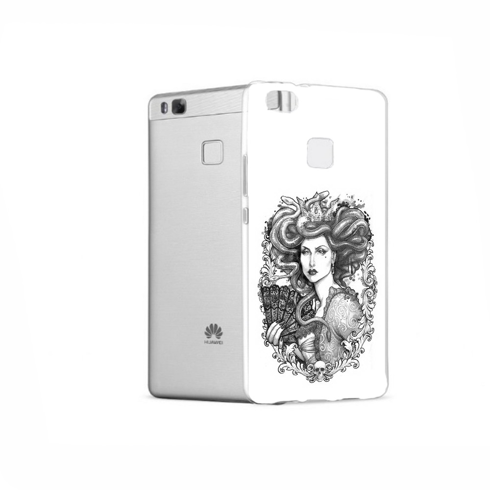 Чехол MyPads Tocco для Huawei P9 медуза черно белый