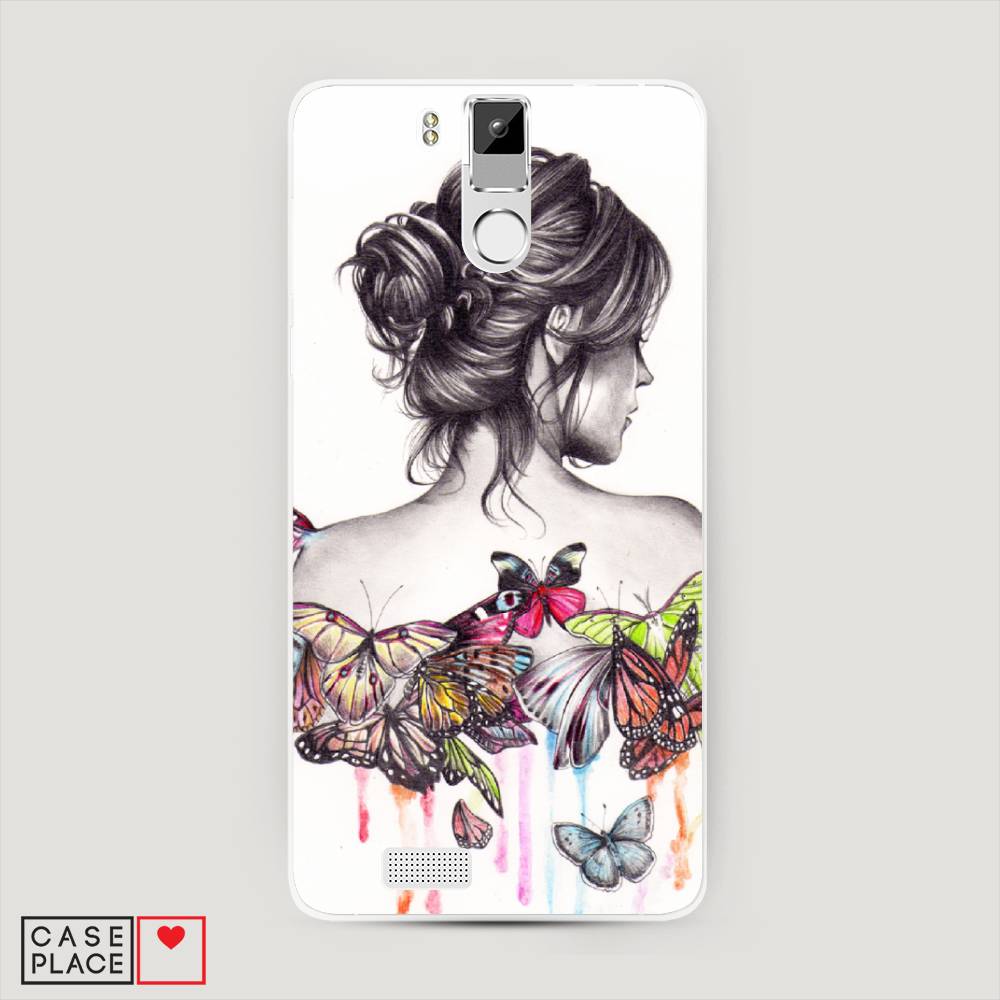 фото Чехол awog "девушка с бабочками" для oukitel k6000 pro