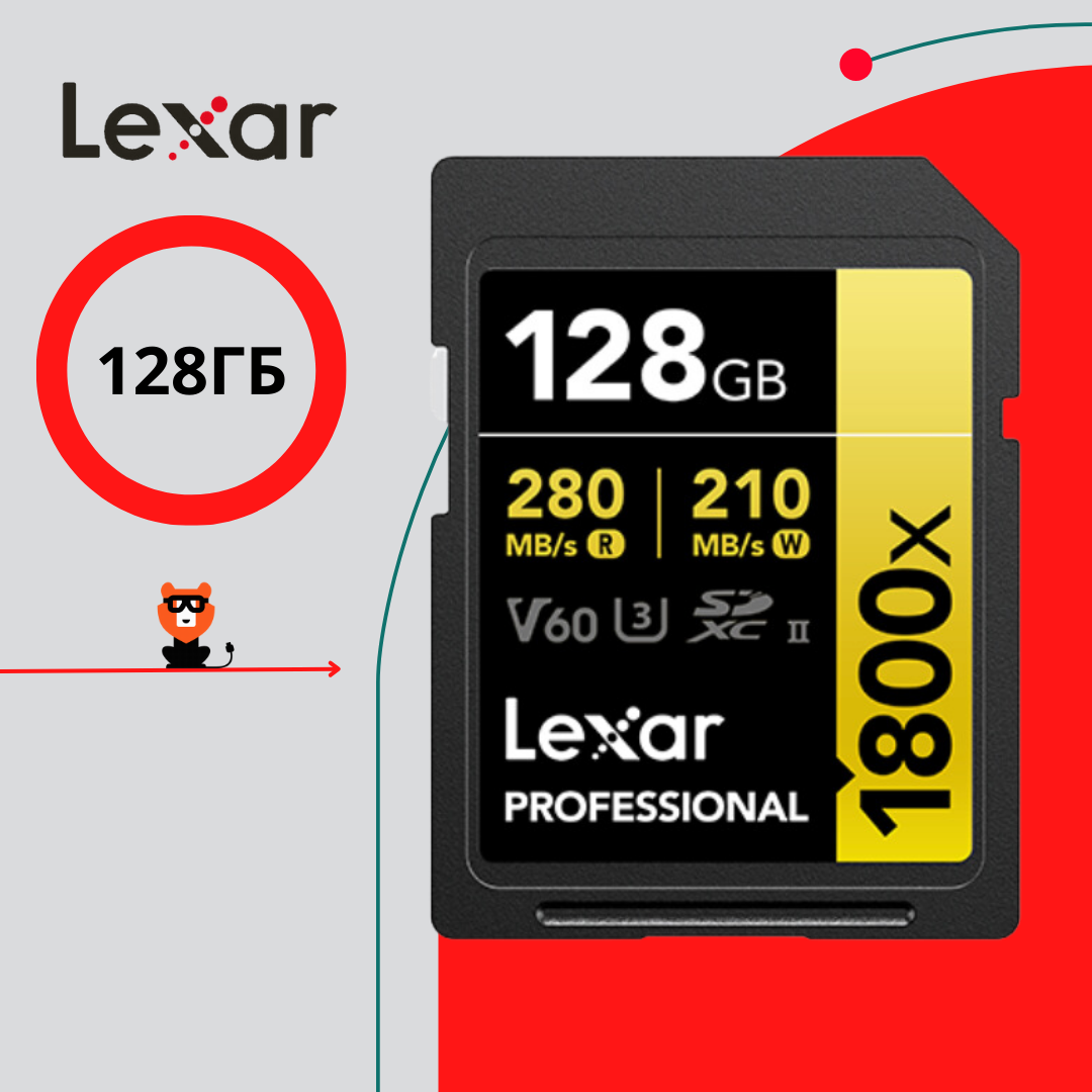 Карта памяти Lexar Professional SDXC 128GB BL 1800X UHS-II