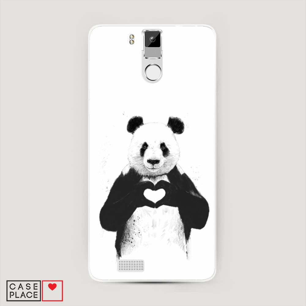 

Чехол Awog на Oukitel K6000 Pro / Оукитель K6000 Pro "Панда love", Серебристый, 230150-10