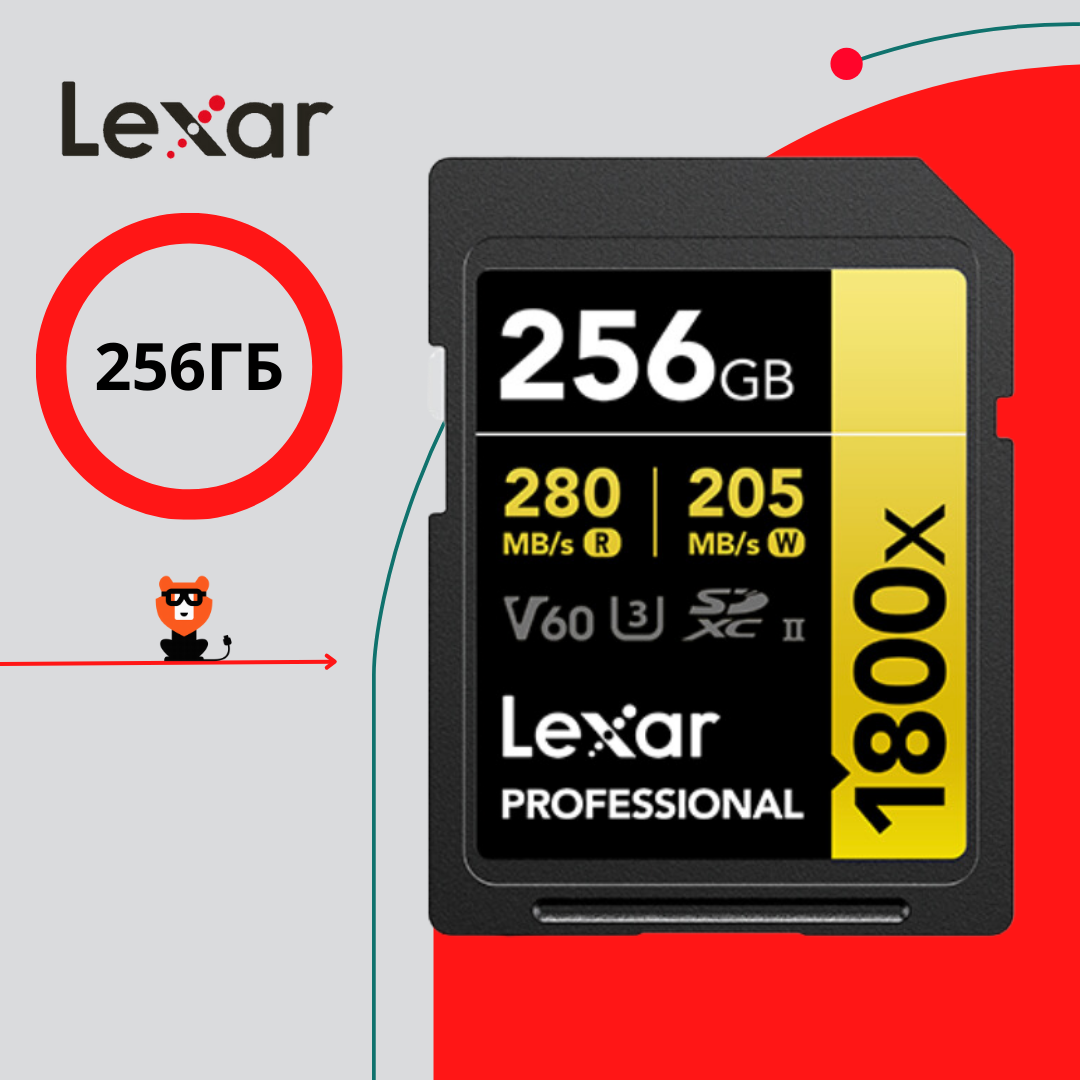 Карта памяти Lexar Professional SDXC 256GB BL 1800X UHS-II