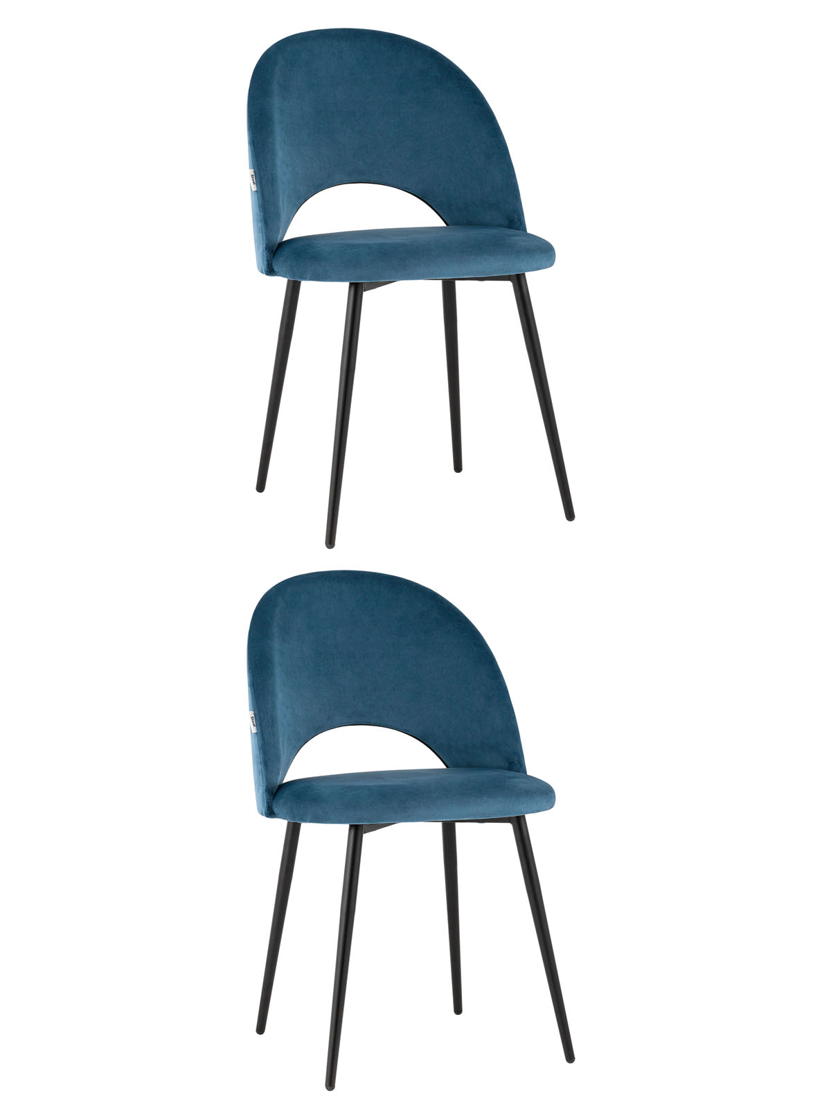 фото Стул для кухни меган велюр пыльно-синий (комплект 2 стула) stool group