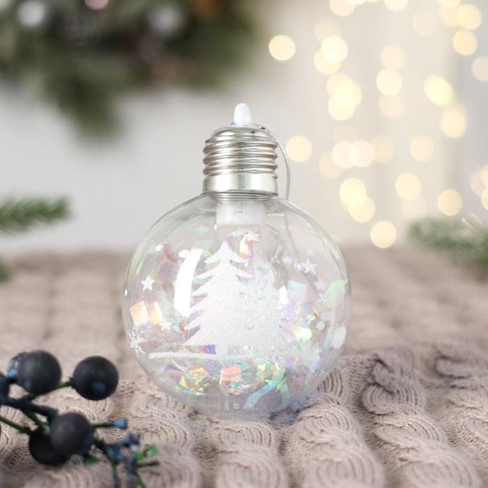 

Шар на ель Зимнее волшебство Пора чудес блеск елочки Р00012810 1 шт., Прозрачный;разноцветный, Пора чудес блеск елочки