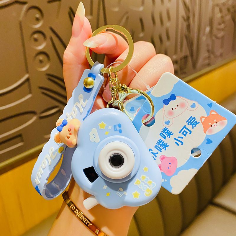 

Брелок женский STAREX Фотоаппарат с проекцией с мишкой голубой, Фотоаппарат с проекцией с мишкой