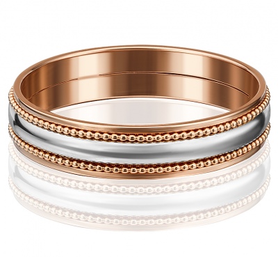 Кольцо из комбинированного золота р. 19,5 PLATINA jewelry 01-5245-00-000-1111-39