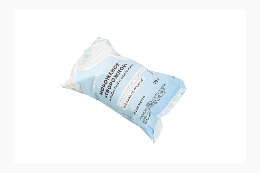 Мороженое ВкусВилл Творожное в вафельном стаканчике 70 г