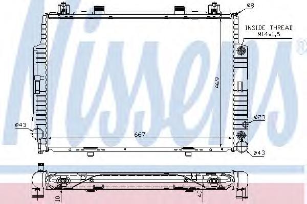 

NS62716A радиатор системы охлаждения АКПП MB W140 4.2i/5.0i 91-99