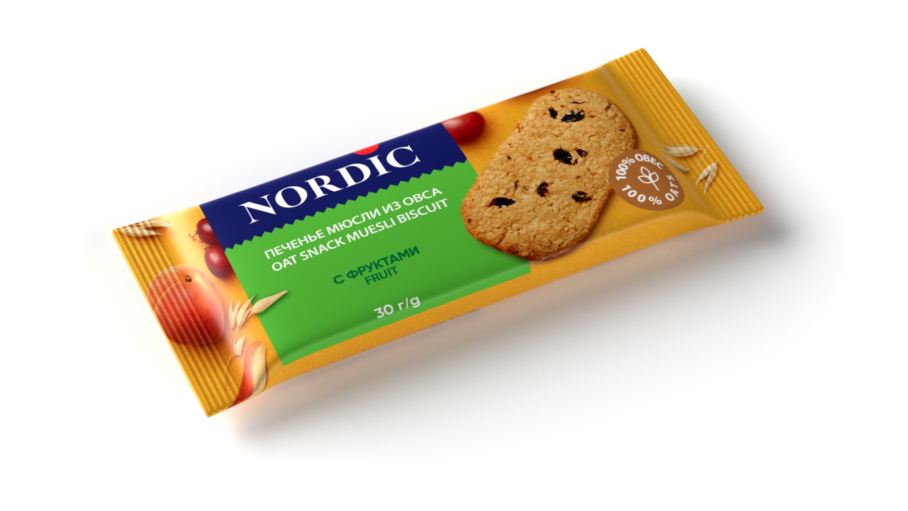 Печенье Nordic мюсли из овса с фруктами 30 г