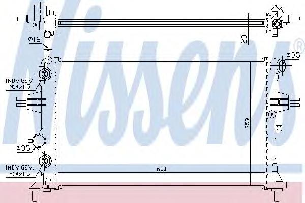 

NS632461 радиатор системы охлаждения с AC АКПП Opel Astra 1.4-2.2 16V 98>