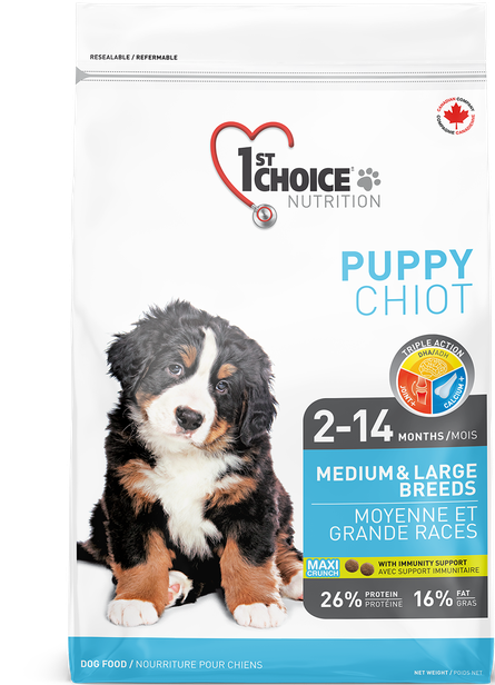 Сухой корм для щенков 1st choice Puppy Chiot средних и крупных пород, курица, 350 г