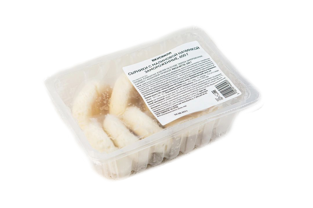 

Сырники ВкусВилл с малиновой начинкой замороженные 600 г