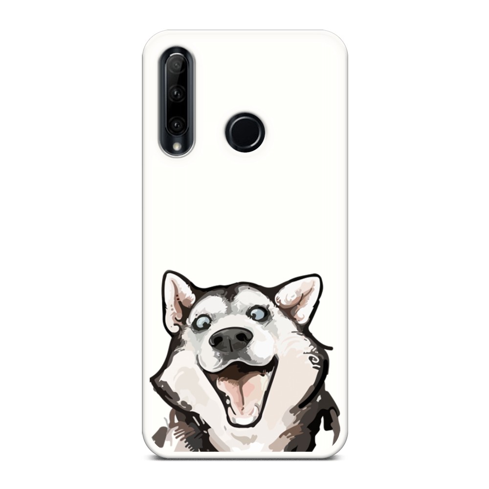 

Чехол Awog на Huawei P20 Pro "Радостный хаски", Белый;голубой;черный, 69257-1